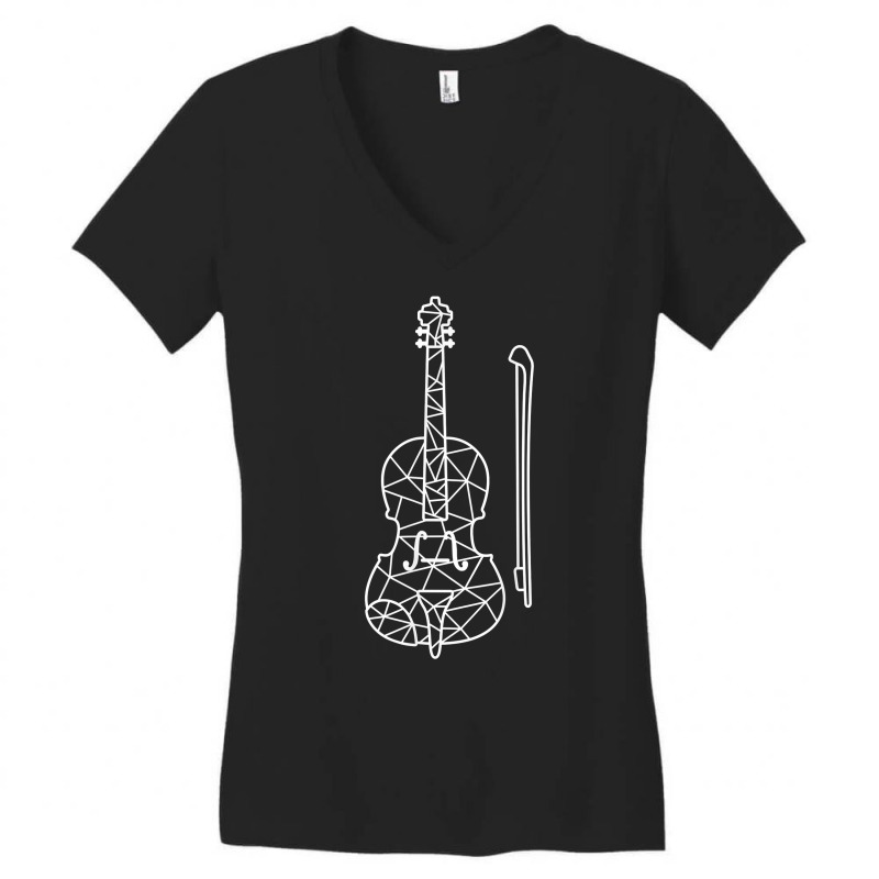 Violin Musical Instrument T Shirt Women's V-Neck T-Shirt by cm-arts | Artistshot