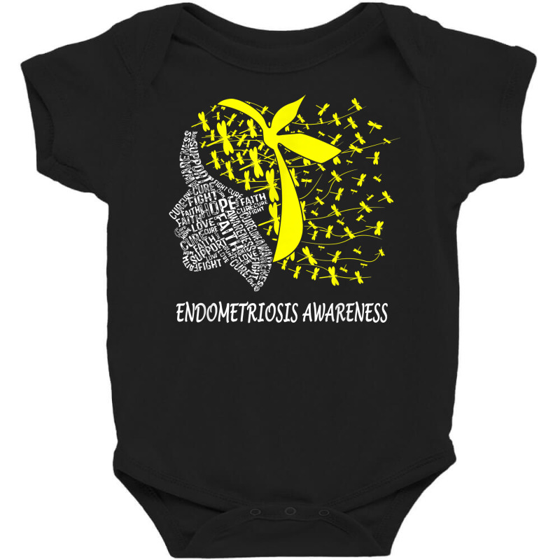 We Wear Yellow For Endometriosis Awareness T Shirt Baby Bodysuit by cm-arts | Artistshot