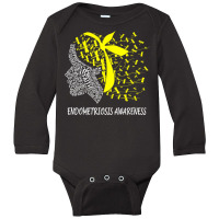 We Wear Yellow For Endometriosis Awareness T Shirt Long Sleeve Baby Bodysuit | Artistshot