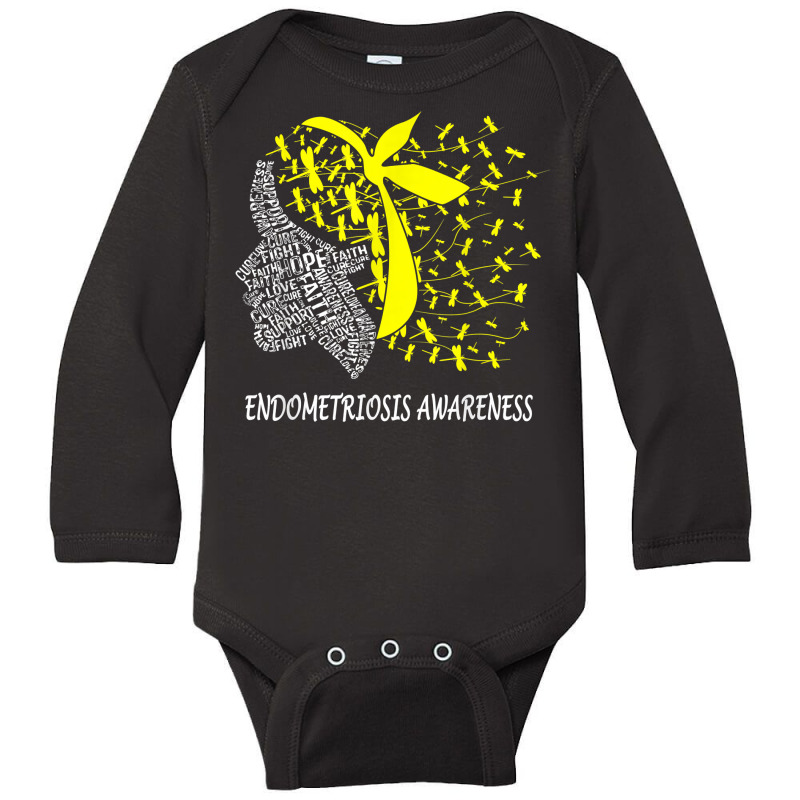 We Wear Yellow For Endometriosis Awareness T Shirt Long Sleeve Baby Bodysuit by cm-arts | Artistshot