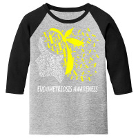 We Wear Yellow For Endometriosis Awareness T Shirt Youth 3/4 Sleeve | Artistshot