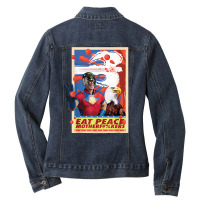 Peacemaker Eat Peace With Eagle T Shirt Ladies Denim Jacket | Artistshot