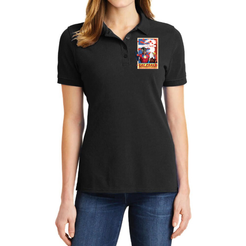 Peacemaker Eat Peace With Eagle T Shirt Ladies Polo Shirt | Artistshot