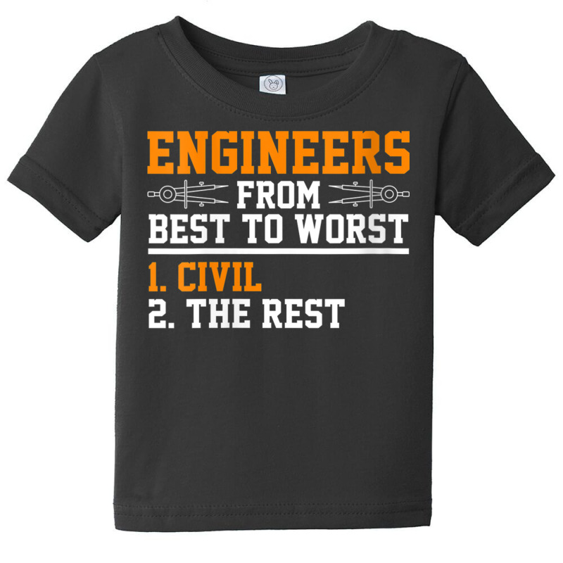 Womens Engineers Best To Worst Civil Engineer Dad V Neck T Shirt Baby Tee by cm-arts | Artistshot