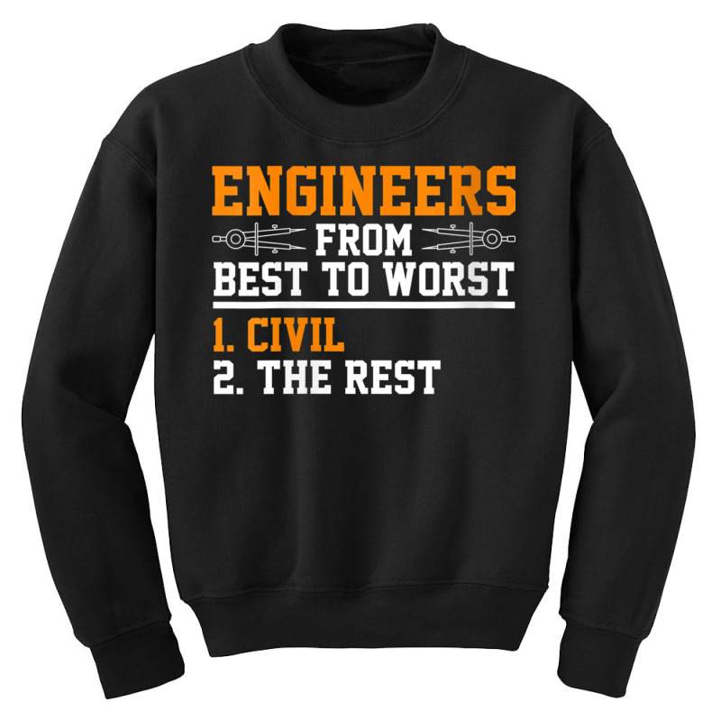 Womens Engineers Best To Worst Civil Engineer Dad V Neck T Shirt Youth Sweatshirt by cm-arts | Artistshot