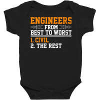 Womens Engineers Best To Worst Civil Engineer Dad V Neck T Shirt Baby Bodysuit | Artistshot