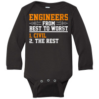 Womens Engineers Best To Worst Civil Engineer Dad V Neck T Shirt Long Sleeve Baby Bodysuit | Artistshot