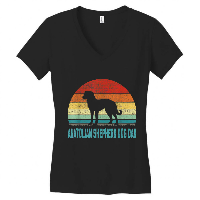 Vintage Anatolian Shepherd Dog Dad   Dog Lover T Shirt Women's V-Neck T-Shirt by cm-arts | Artistshot