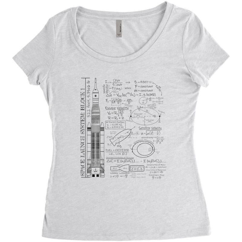 Space Launch Artemis Sls Rocket Science Equations Women's Triblend Scoop T-shirt by RoopKerim1999 | Artistshot