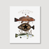 Texas Slam Fishing Red Drum Flounder Trout T Shirt Portrait Canvas Print | Artistshot