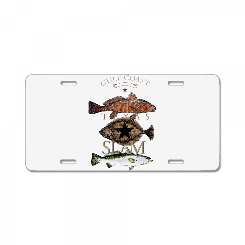 Texas Slam Fishing Red Drum Flounder Trout T Shirt License Plate | Artistshot