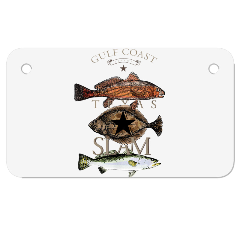 Texas Slam Fishing Red Drum Flounder Trout T Shirt Motorcycle License Plate | Artistshot