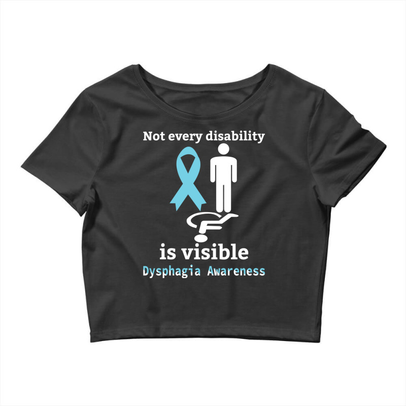 Not Every Disability Is Visible Dysphagia Awareness  Blue And Yellow R Crop Top by cm-arts | Artistshot