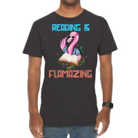 Book Reader Who Also Loves Animals Like The Flamingo 378 Booked Books  Vintage T-shirt | Artistshot