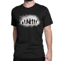 Surfer Silhouettes Back Black Classic T-shirt | Artistshot