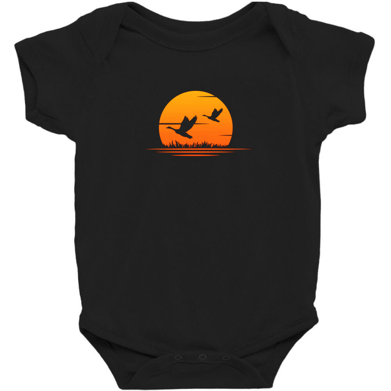 Goose Sunset Baby Bodysuit by cm-arts | Artistshot