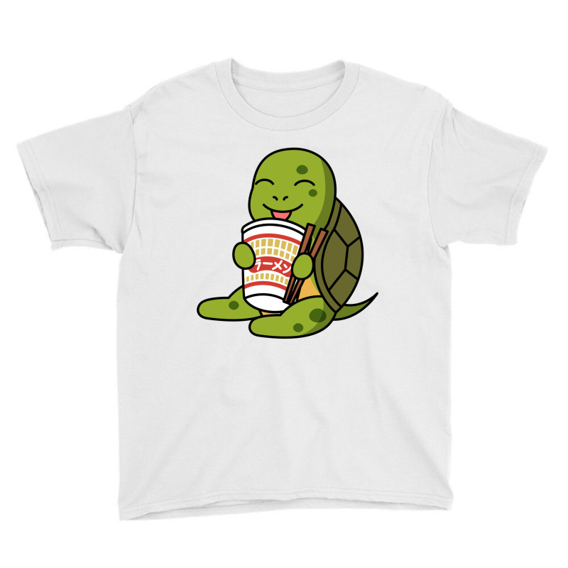 Turtle Eating Instant Ramen Noodles Pet Long Sleeve T Shirt Youth Tee by cm-arts | Artistshot