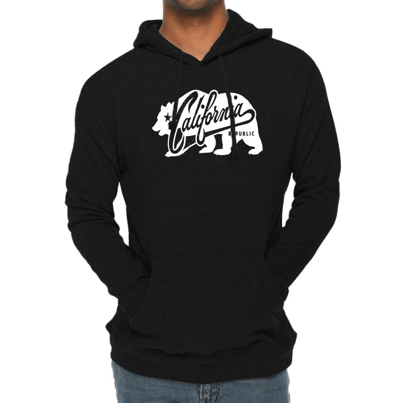 California Republic Grunge Bear Lifestyle Lightweight Hoodie by cm-arts | Artistshot