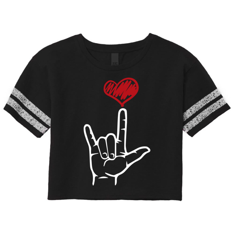 Asl I Love You Hand Heart American Sign Language Pullover Hoodie Scorecard Crop Tee by cm-arts | Artistshot