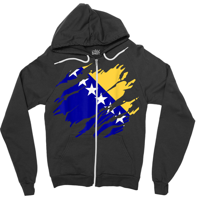 Bosnia Bosnian Flag T Shirt Zipper Hoodie by melliebowleli | Artistshot