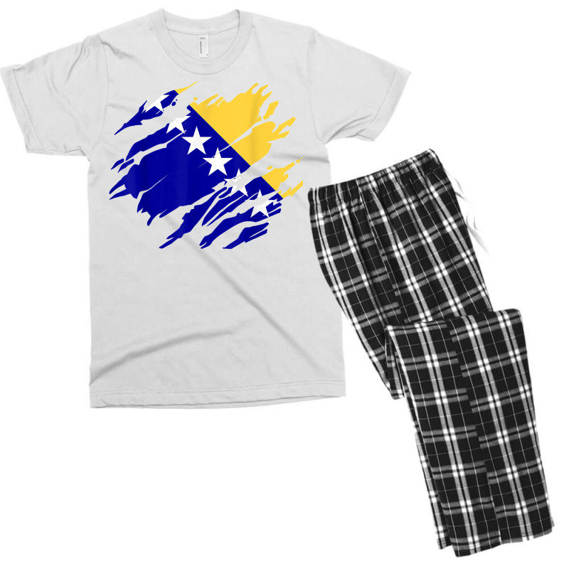 Bosnia Bosnian Flag T Shirt Men's T-shirt Pajama Set by melliebowleli | Artistshot