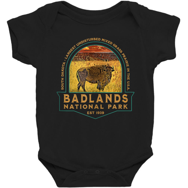 Badlands National Park South Dakota Bison Vacation Souvenir Tank Top Baby Bodysuit by cm-arts | Artistshot