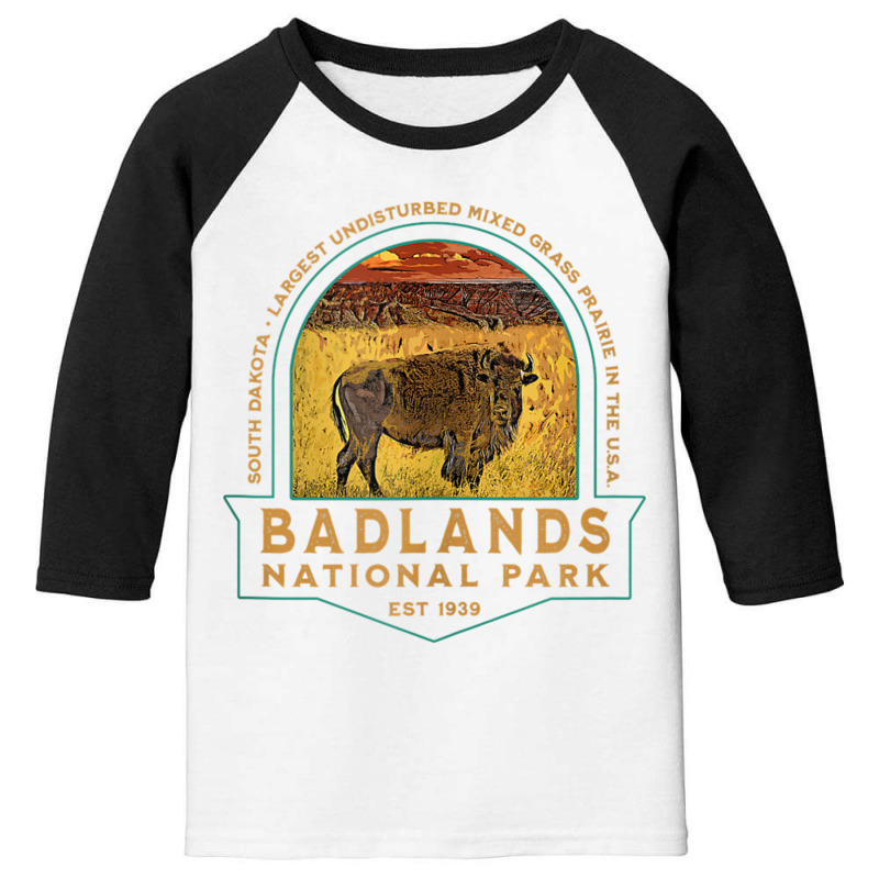 Badlands National Park South Dakota Bison Vacation Souvenir Tank Top Youth 3/4 Sleeve by cm-arts | Artistshot