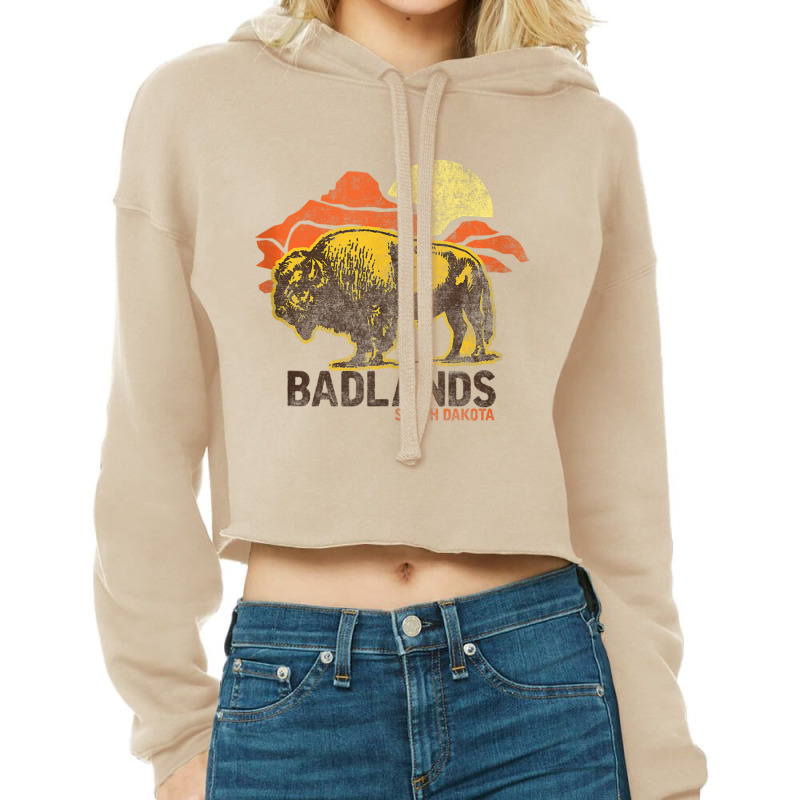 Badlands South Dakota Bison Tank Top Cropped Hoodie by cm-arts | Artistshot