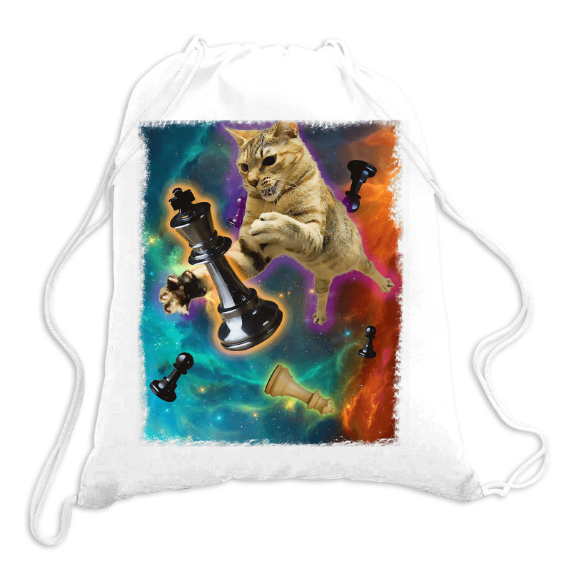 Cats In Space Chess Set Pieces Premium T Shirt Drawstring Bags | Artistshot