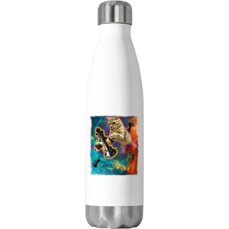 Cats In Space Chess Set Pieces Premium T Shirt Stainless Steel Water Bottle | Artistshot