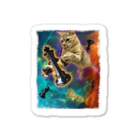 Cats In Space Chess Set Pieces Premium T Shirt Sticker | Artistshot