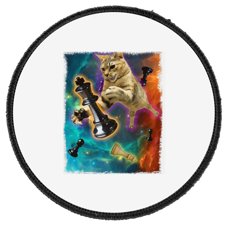 Cats In Space Chess Set Pieces Premium T Shirt Round Patch | Artistshot