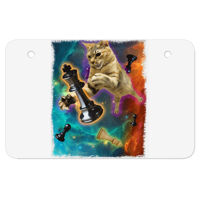 Cats In Space Chess Set Pieces Premium T Shirt Atv License Plate | Artistshot