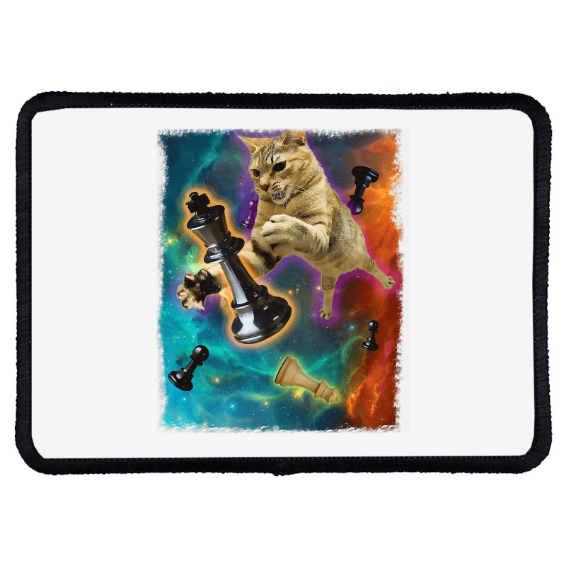 Cats In Space Chess Set Pieces Premium T Shirt Rectangle Patch | Artistshot