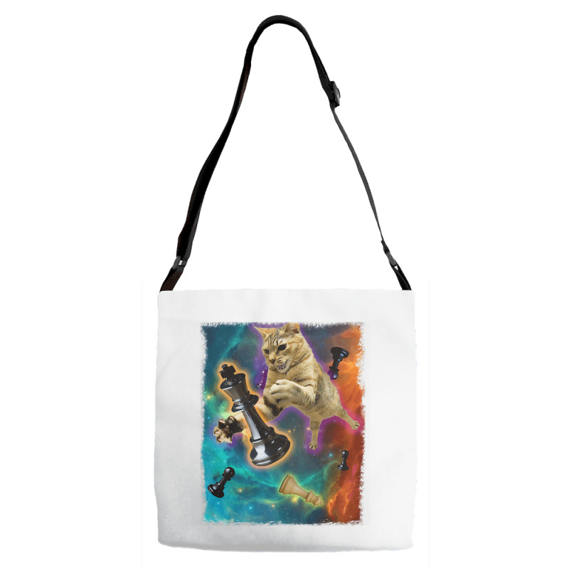 Cats In Space Chess Set Pieces Premium T Shirt Adjustable Strap Totes | Artistshot