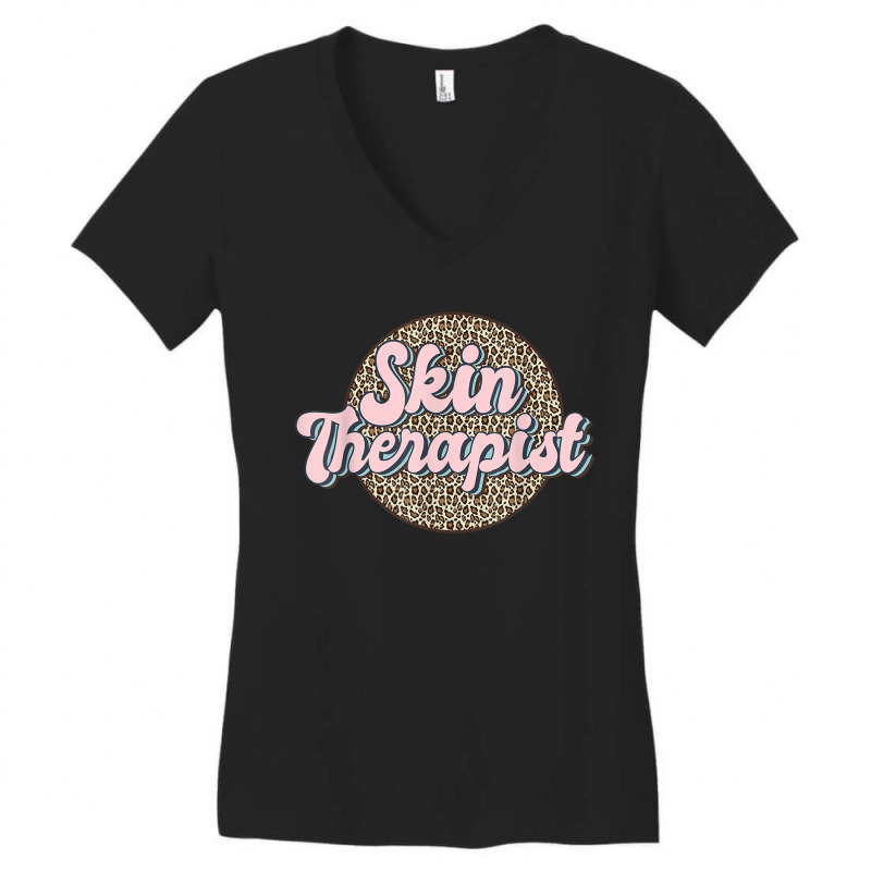 Skin Therapist Esthetician Leopard Skincare Women's V-neck T-shirt | Artistshot