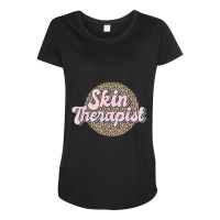 Skin Therapist Esthetician Leopard Skincare Maternity Scoop Neck T-shirt | Artistshot