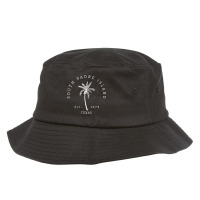 Retro Cool South Padre Island Texas Beach Palm Tree Novelty Long Sleev Bucket Hat | Artistshot