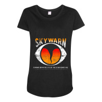 Skywarn Distressed Also Available As Non Distressed Maternity Scoop Neck T-shirt | Artistshot