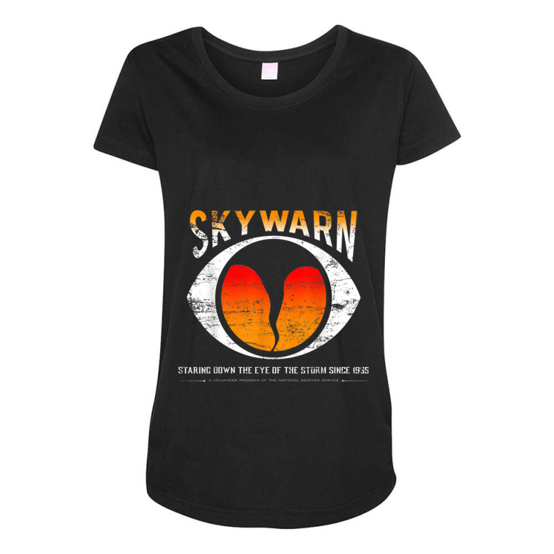 Skywarn Distressed Also Available As Non Distressed Maternity Scoop Neck T-shirt by RomanMikolyants | Artistshot