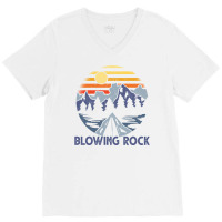 Blowing Rock, North Carolina Blue Ridge Mountains Camping Pullover Hoo V-neck Tee | Artistshot