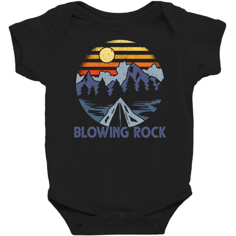 Blowing Rock, North Carolina Blue Ridge Mountains Camping Pullover Hoo Baby Bodysuit by cm-arts | Artistshot