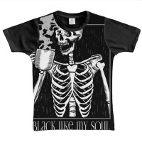 Black Coffee Like My Soul Skeleton Funny Java Or Die Premium T Shirt Graphic Youth T-shirt | Artistshot