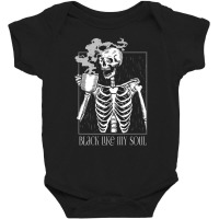 Black Coffee Like My Soul Skeleton Funny Java Or Die Premium T Shirt Baby Bodysuit | Artistshot