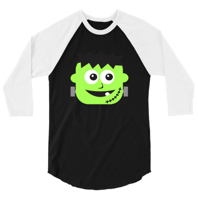 Frankenstein Monster Green T-shirts 3/4 Sleeve Shirt Designed By Pin