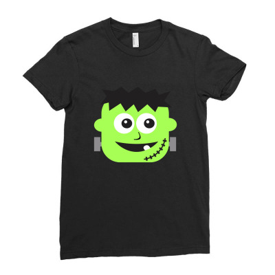 Frankenstein Monster Green T-shirts Ladies Fitted T-shirt Designed By Pin