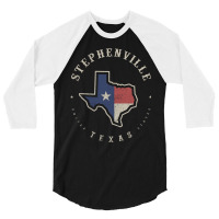 Vintage Stephenville Texas State Flag Map Souvenir Gift Long Sleeve T 3/4 Sleeve Shirt | Artistshot