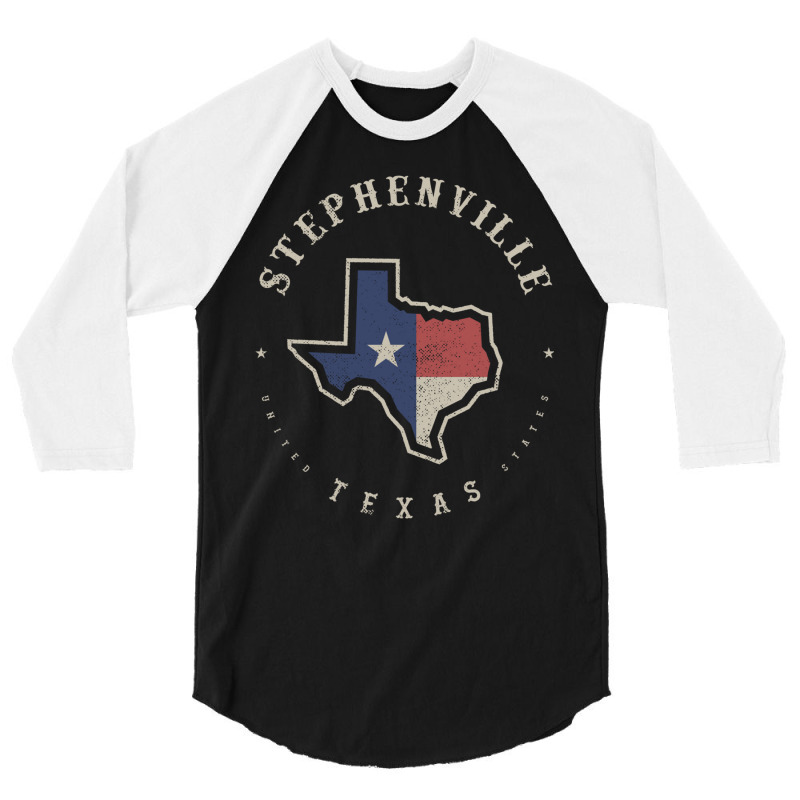 Vintage Stephenville Texas State Flag Map Souvenir Gift Long Sleeve T 3/4 Sleeve Shirt by cm-arts | Artistshot