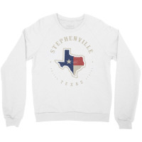 Vintage Stephenville Texas State Flag Map Souvenir Gift Long Sleeve T Crewneck Sweatshirt | Artistshot