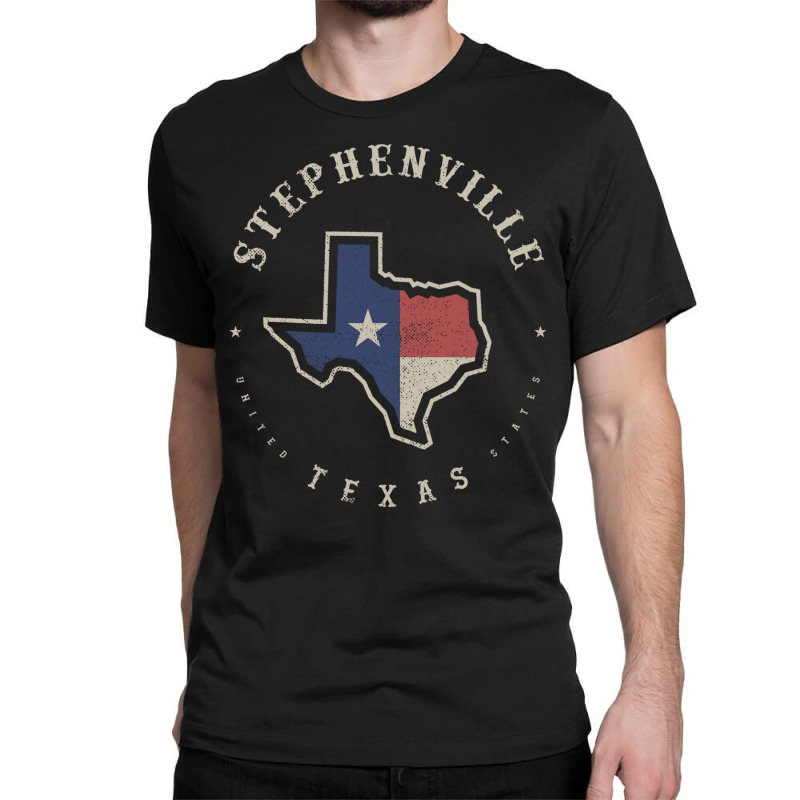 Vintage Stephenville Texas State Flag Map Souvenir Gift Long Sleeve T Classic T-shirt by cm-arts | Artistshot